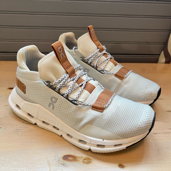 On Running Shoes - ON Running Cloudnova - White Pearl / Brown - Women’s Size 8